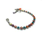 Mariana Bracelet Colorful Blue Zircon & Fuchsia Crystals Swarovski Masai Africa Coll. - Image 3