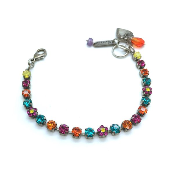 Mariana Bracelet Colorful Blue Zircon & Fuchsia Crystals Swarovski Masai Africa Coll.