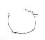 Bracelet By Mariana Classic Mini Cross and Beads Silver Plated - Image 2