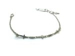 Bracelet By Mariana Classic Mini Cross and Beads Silver Plated