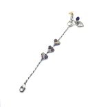 Bracelet By Mariana Woman Charming Triple Heart Tanzanite Swarovski Crystals - Image 3