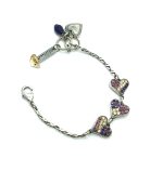 Bracelet By Mariana Woman Charming Triple Heart Tanzanite Swarovski Crystals - Image 2