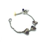 Bracelet By Mariana Woman Charming Triple Heart Tanzanite Swarovski Crystals