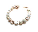 Bracelet By Mariana Kalahari Africa Coll. Clear, Gold ,Peach, Opal & Pearl Flowers Shape Austrian Crystal