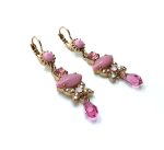 Earrings By Mariana Woman Dangling Pink and Light Rose Swarovski Crystals - Image 3