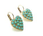 Mariana Earrings Beautiful Heart Shape Beaded Turquoise Austrian Crystals My Treasures Coll. - Image 3