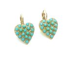Mariana Earrings Beautiful Heart Shape Beaded Turquoise Austrian Crystals My Treasures Coll. - Image 2