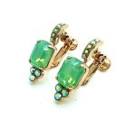 Mariana Earrings Timeless Radiant Pacific Opal & Peridot AB Crystal Swarovski My Treasures Coll.
