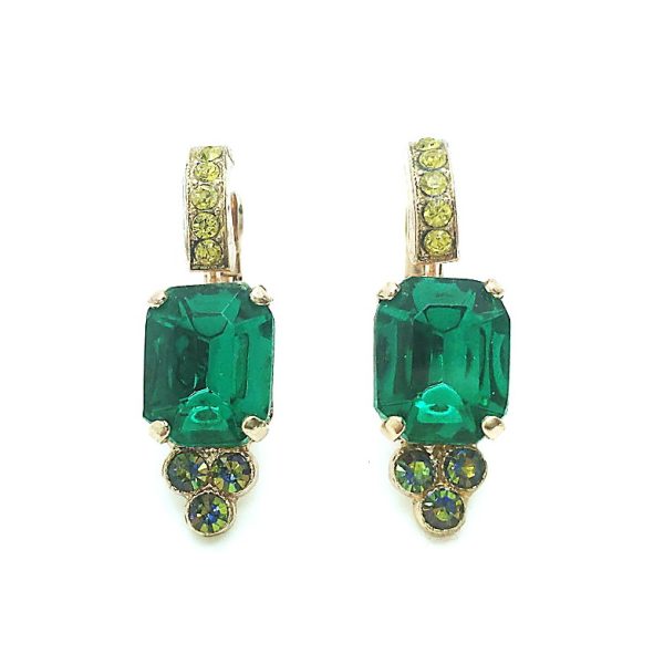 Mariana Earrings Glamorous Emerald, Emerald AB & Jonquil Austrian Crystals My Treasures Coll.