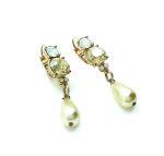 Mariana Earrings Alluring Pearl & Golden Shadow Austrian Crystals My Treasures Coll. - Image 3