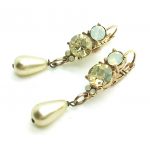 Mariana Earrings Alluring Pearl & Golden Shadow Austrian Crystals My Treasures Coll.