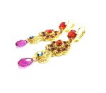Mariana Earrings Purple, Orange & Pink Austrian Crystals Lady Marmalade Songbook Coll.