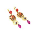 Mariana Earrings Purple, Orange & Pink Austrian Crystals Lady Marmalade Songbook Coll. - Image 2