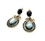 Mariana Earrings Sophisticated Oval Shape Black Diamond & Jet Black Crystal Swarovski My Treasures Coll.