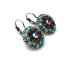 Mariana Earrings Lovely Floral Crystal Swarovski Blue Lagoon Ambrosia Coll. - Image 3