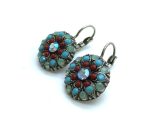 Mariana Earrings Lovely Floral Crystal Swarovski Blue Lagoon Ambrosia Coll. - Image 2
