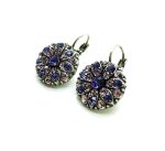 Mariana Earrings Lovely Flower Shape Purple and Lavender Austrian Crystals My Treasures Coll.