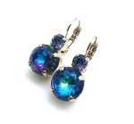 Mariana Earrings Perfect Round Shape Heliotrope Austrian Crystals My Treasures Coll.