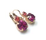 Mariana Earrings Charming Peach & Fuchsia Crystal Swarovski Xenia Odyssey Coll. - Image 3