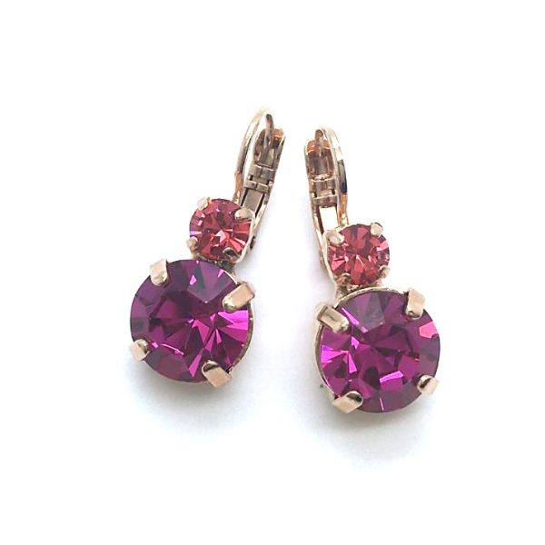 Mariana Earrings Charming Peach & Fuchsia Crystal Swarovski Xenia Odyssey Coll.