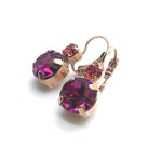Mariana Earrings Charming Peach & Fuchsia Crystal Swarovski Xenia Odyssey Coll. - Image 2