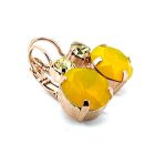 Earrings By Mariana My Treasures Coll. Round Shape Yellow Opal & Light Yellow Swarovski Crystals - Image 3