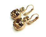 Earrings By Mariana Woman Gorgeous Light Colorado Topaz and Golden Swarovski Crystals - Image 3