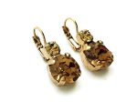 Earrings By Mariana Woman Gorgeous Light Colorado Topaz and Golden Swarovski Crystals - Image 2