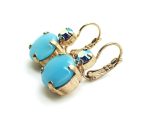 Mariana Earrings Round Drop Metalic Blue & Turquoise Crystal Swarovski My Treasures Coll.