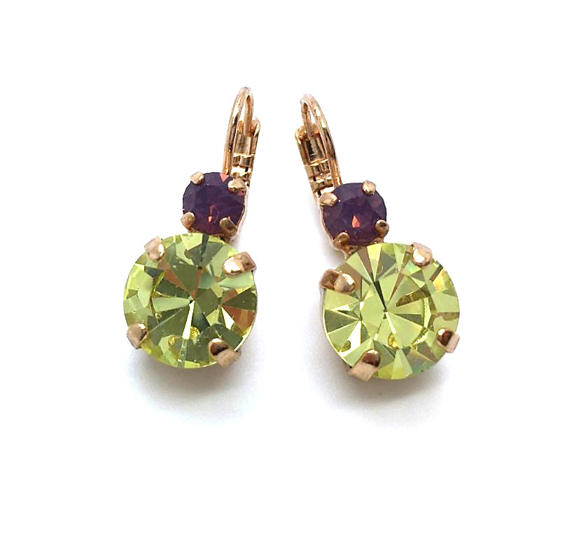 E-1037-396213-RG6 (2) Mariana Earrings Beautiful Cyclamen Opal & Jonquil Crystal Swarovski My Treasures Coll. - Image 1
