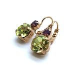 Mariana Earrings Beautiful  Cyclamen Opal & Jonquil Crystal Swarovski My Treasures Coll. - Image 2