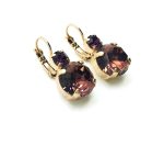 Mariana Earrings Beautiful Cyclamen & Amethyst Crystal Austrian My Treasures Coll. - Image 2