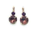 Mariana Earrings Beautiful Cyclamen & Amethyst Crystal Austrian My Treasures Coll.