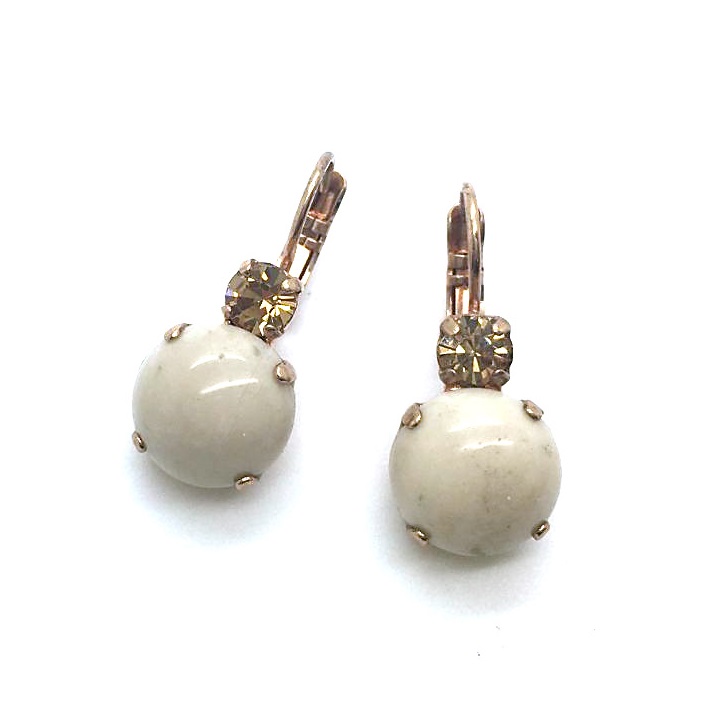 E-1037RM-73-RG6 (2) Mariana Earrings Timeless Round Drop Riverstone Mineral My Treasures Coll. - Image 1