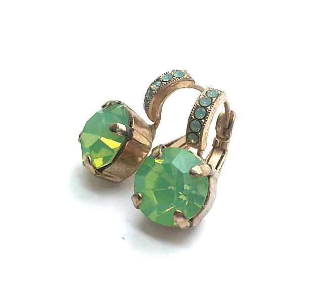 E-1056-102-RG (3) Mariana Earrings Precious Green Opal Austrian Crystals My Treasures Coll. - Image 1