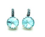 Mariana Earrings Alluring Round Aquamarine Rhinestone Crystal Swarovski My Treasures Coll.