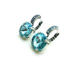 Mariana Earrings Alluring Round Aquamarine Rhinestone Crystal Swarovski My Treasures Coll. - Image 2