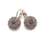 Earrings By Mariana Woman Charming Round Opal and Dark Topaz Swarovski Crystals