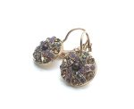 Earrings By Mariana Woman Charming Round Opal and Dark Topaz Swarovski Crystals - Image 2