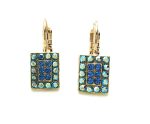 Mariana Earrings Elegant Rectangular Beaded Sapphire & Sapphire AB Austrian Crystal My Treasures Coll.