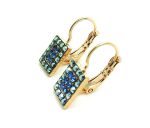 Mariana Earrings Elegant Rectangular Beaded Sapphire & Sapphire AB Austrian Crystal My Treasures Coll. - Image 3