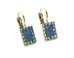 Mariana Earrings Elegant Rectangular Beaded Sapphire & Sapphire AB Austrian Crystal My Treasures Coll. - Image 2