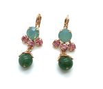 Mariana Earrings Charming Chandelier Chrysolite Opal, Lt Rose & Jade Austrian Crystals Eternity Nirvana Coll.