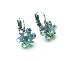 Mariana Earrings Glitzy Flower Shape Black Diamond & AB Crystal Swarovski My Treasures Coll. - Image 3