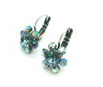 Mariana Earrings Glitzy Flower Shape Black Diamond & AB Crystal Swarovski My Treasures Coll. - Image 2