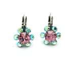 Mariana Earrings Flower Shape Sky Blue & Fuchsia Pink Swarovski Crystals Summer Fun East Meets West Coll. - Image 2