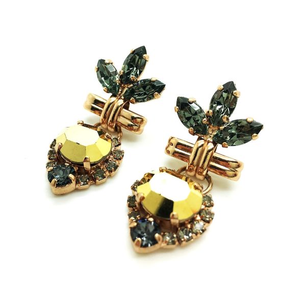 Earrings By Mariana Woman Black Diamond and Crystal Dorado Swarovski Crystals