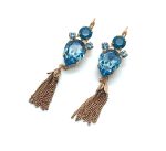 Mariana Earrings Drop Aqua Pear Shape & Caribbean Blue Opal Swarovski Crystals  Zambezi Africa Coll.