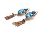 Mariana Earrings Drop Aqua Pear Shape & Caribbean Blue Opal Swarovski Crystals  Zambezi Africa Coll. - Image 2