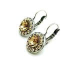 Mariana Earrings Golden Shadow Flower Shape Austrian Crystals My Treasures Coll. - Image 3